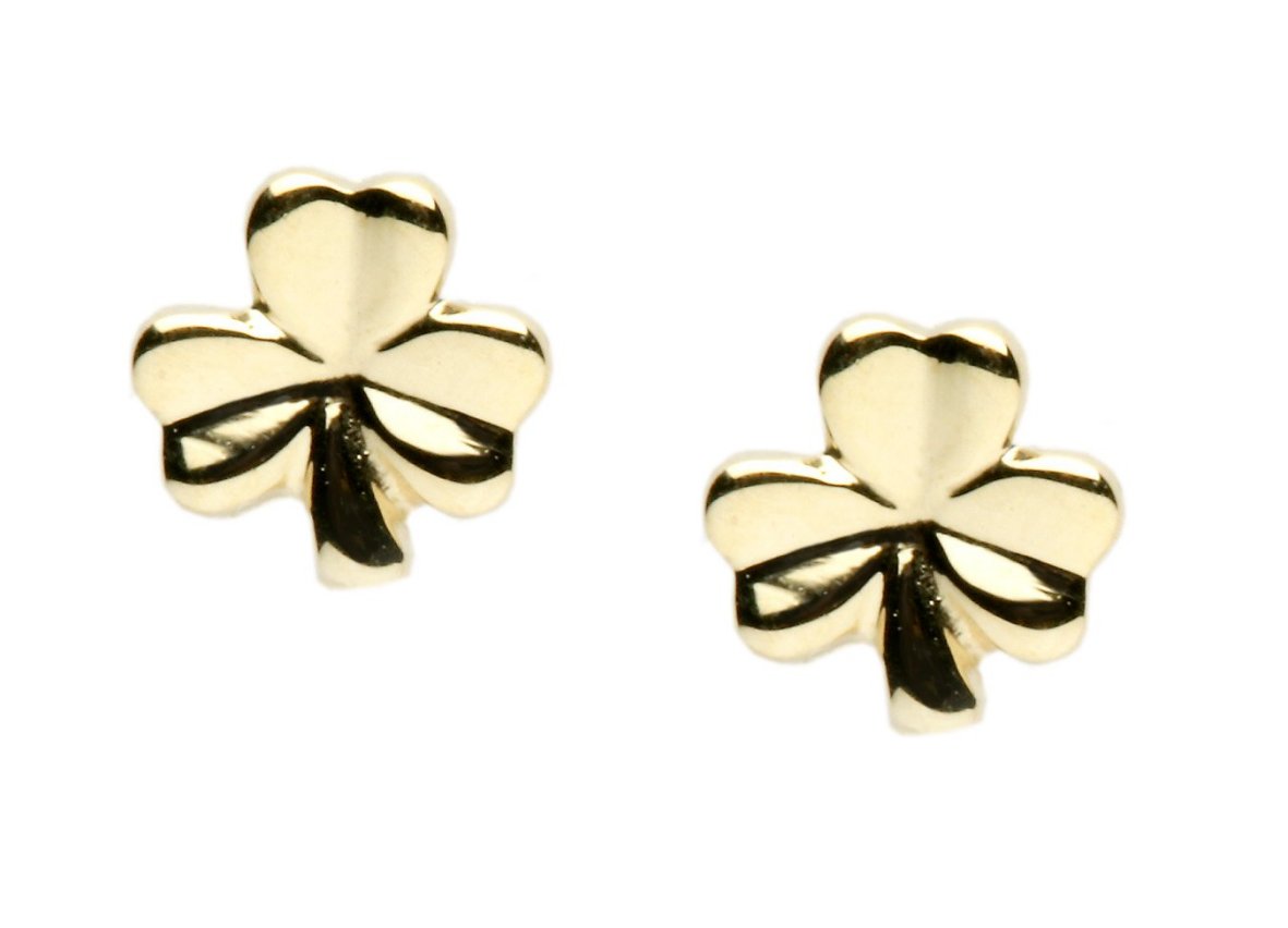 Gold Celtic Shamrock Earrings